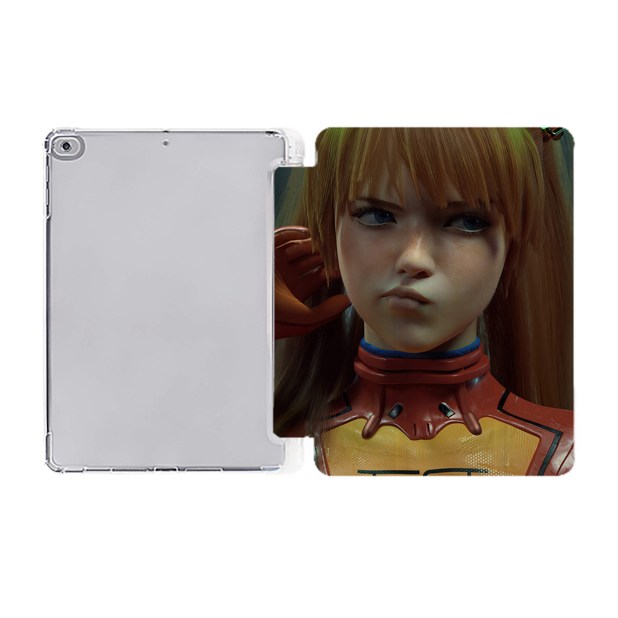 （画像用） EVA 新世紀エヴァンゲリオン IPad ケース ペン収納付き 三つ折りスタンド PUレザー×シリコン 対応機種9.5/10.5/10.9インチ